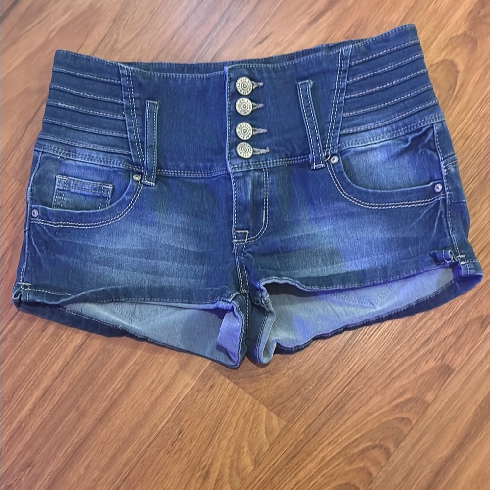 Hot Kiss Blue Jean Shorts High-Waisted Casual